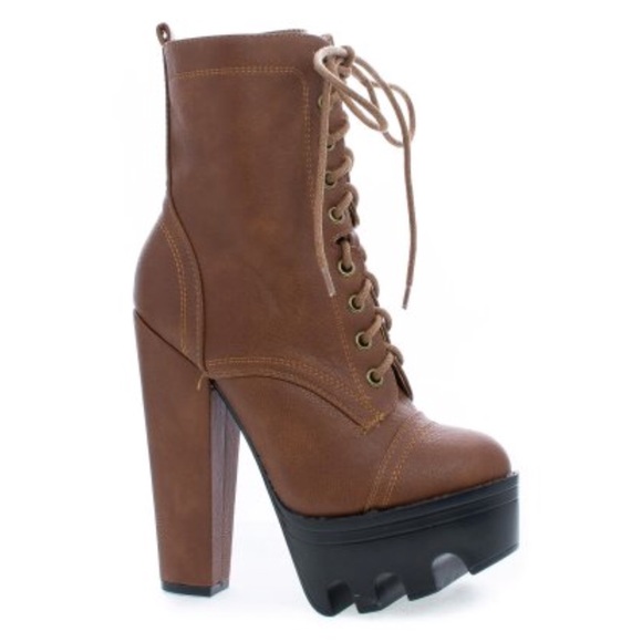 Wild Diva Shoes - Wild Diva Combat Boot Heels